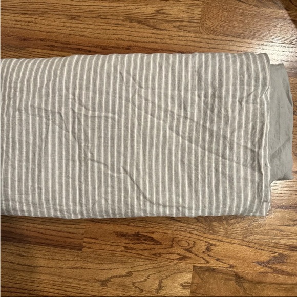 WEST ELM Striped Belgian Flax Linen Duvet Cover Full/ Queen - Picture 4 of 8